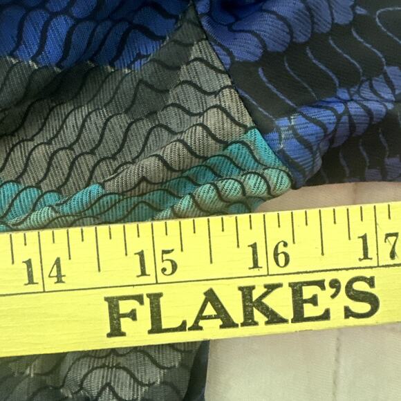 Vintage CACHE Dress Womens Small Blue Wrap Jersey Stretch Retro Y2K Cocktail - Picture 6 of 9